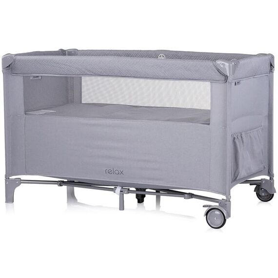 Patut pliabil Chipolino Relax cloud linen cu laterala culisanta, Culoare: Gri, Dimensiuni: 120x60 - poza 3 - ExclusivMAG.ro