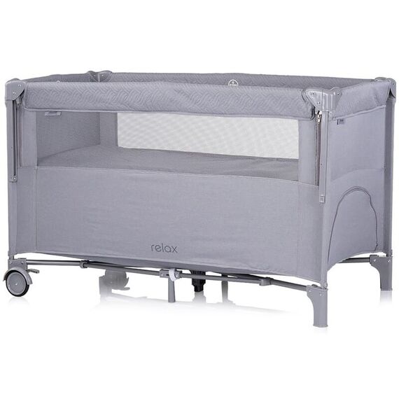 Patut pliabil Chipolino Relax cloud linen cu laterala culisanta, Culoare: Gri, Dimensiuni: 120x60 - poza 2 - ExclusivMAG.ro