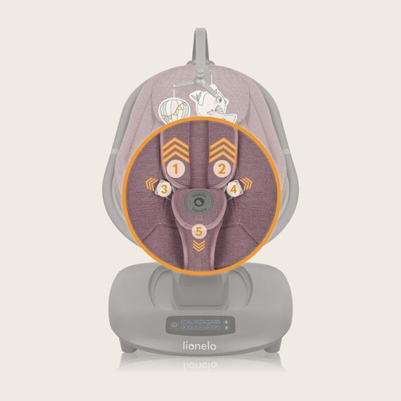 Balansoar si sezlong, Lionelo, Blossom, Cu telecomanda, Pana la 9 kg, Mov, Culoare: Mov - poza 6 - ExclusivMAG.ro