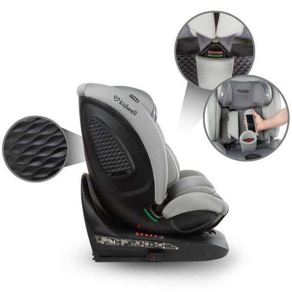 Scaun auto cu ISOFIX Kidwell GoCar, grupa 40-135 cm, i-Size, omologare R129 - Gri, Culoare: Gri, Grupa: 0-36kg (0 luni - 12 ani) - poza 7 - ExclusivMAG.ro