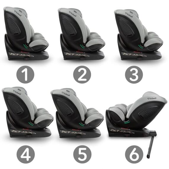 Scaun auto cu ISOFIX Kidwell GoCar, grupa 40-135 cm, i-Size, omologare R129 - Gri, Culoare: Gri, Grupa: 0-36kg (0 luni - 12 ani) - poza 10 - ExclusivMAG.ro