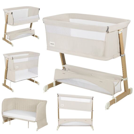 Patut co-sleeper, Lionelo, Thomi Plus, 5 in 1, Multifunctional, Bej, Culoare: Bej, Dimensiuni: 95x65 - poza 2 - ExclusivMAG.ro