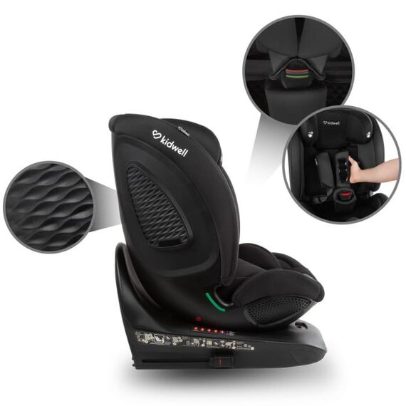 Scaun auto cu ISOFIX Kidwell GoCar, grupa 40-135 cm, i-Size, omologare R129 - Negru, Culoare: Negru, Grupa: 0-36kg (0 luni - 12 ani) - poza 7 - ExclusivMAG.ro