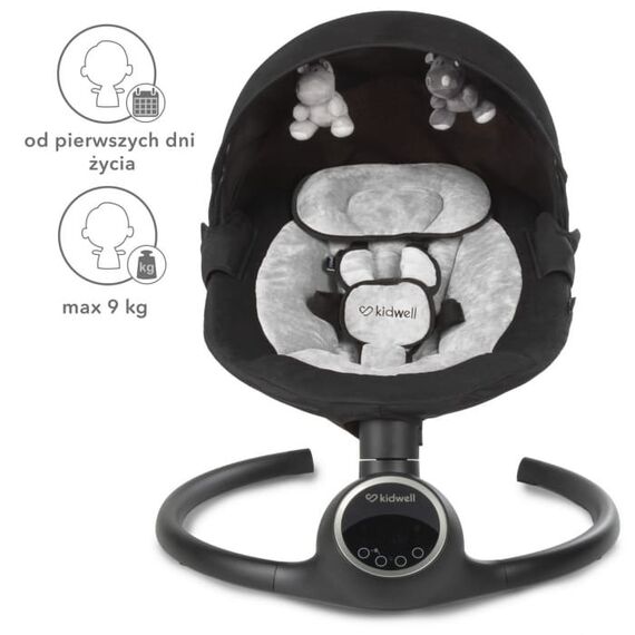 Leagan electric 2 in 1 Kidwell Reve - Black Silver, Culoare: Gri/Negru - poza 9 - ExclusivMAG.ro