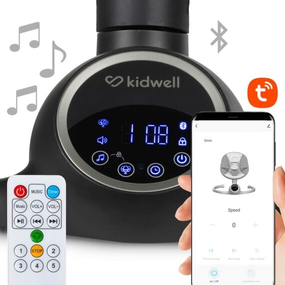 Leagan electric 2 in 1 Kidwell Reve - Black Silver, Culoare: Gri/Negru - poza 7 - ExclusivMAG.ro