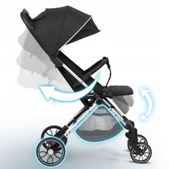 Carucior sport pentru copii, 78 x 33 x 104 cm, Nukido Paseo 716000 - Negru, Culoare: Negru, Model: sport - poza 2 - ExclusivMAG.ro