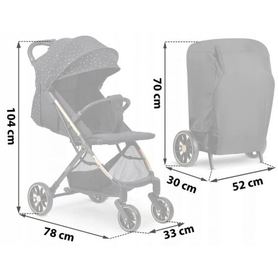 Carucior sport pentru copii, 78 x 33 x 104 cm, Nukido Paseo 716000 - Negru, Culoare: Negru, Model: sport - poza 6 - ExclusivMAG.ro