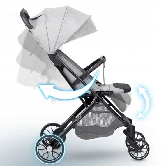 Carucior sport pentru copii, 78 x 33 x 104 cm, Nukido Paseo 716003 - Gri deschis, Culoare: Gri deschis, Model: sport - poza 2 - ExclusivMAG.ro