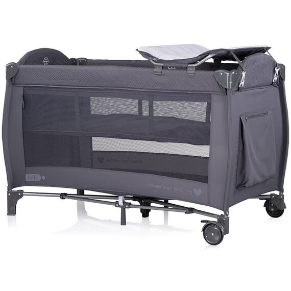 Patut pliabil Chipolino Bella anthracite, Culoare: Gri, Dimensiuni: 120x60 - poza 2 - ExclusivMAG.ro