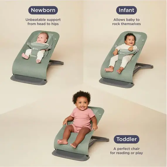 Balansoar pentru copii 3 in 1 Ergobaby Mesh Sage Green, Culoare: Verde - poza 2 - ExclusivMAG.ro