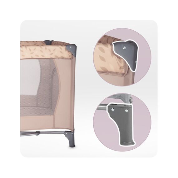 Patut pliabil, 60x120 cm, Momi, Belove, Beige, Culoare: Crem, Dimensiuni: 120x60 - poza 6 - ExclusivMAG.ro