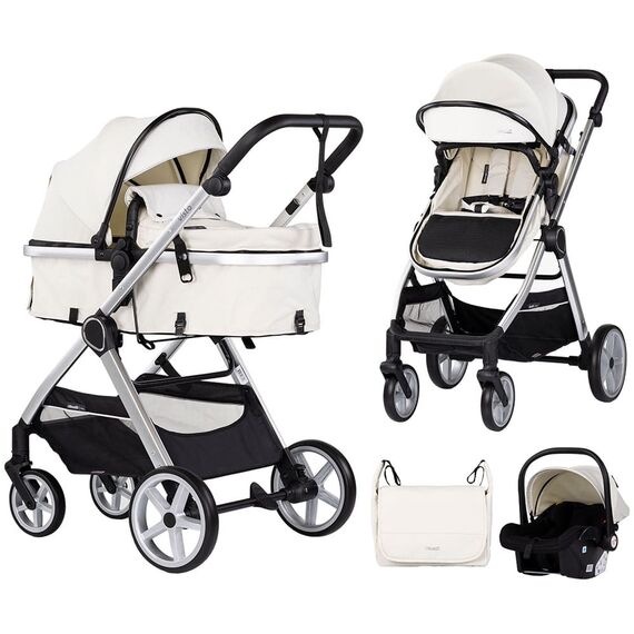 Carucior Chipolino Vista 3 in 1 biscotta, Culoare: Bej, Model: 3 in 1  - ExclusivMAG.ro