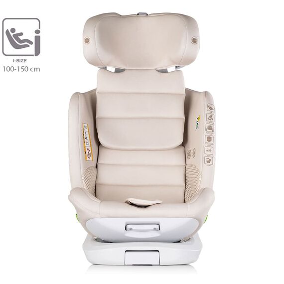 Scaun auto Chipolino Clima Air I-Size 40-150 cm cu sistem Isofix si sezut rotativ biscotta, Culoare: Bej, Grupa: 0-36kg (0 luni - 12 ani) - poza 9 - ExclusivMAG.ro