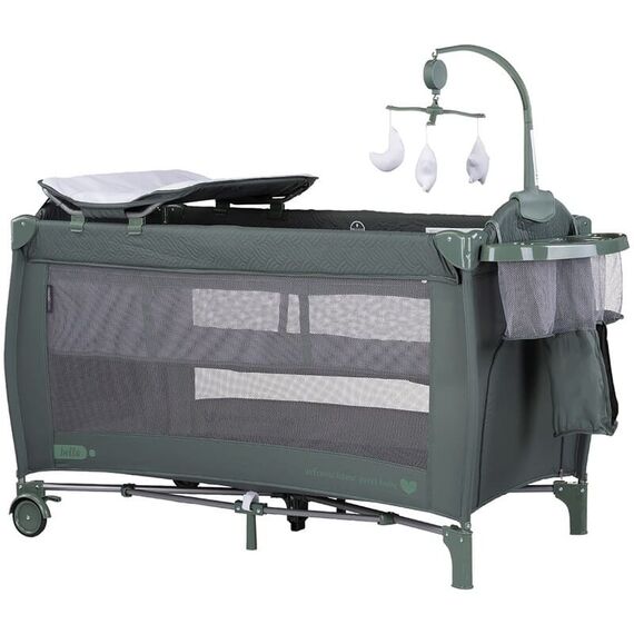 Patut pliabil Chipolino Bella basil, Culoare: Verde, Dimensiuni: 120x60  - ExclusivMAG.ro