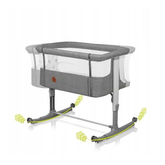 Patut co-sleeper, Lionelo, Aurora, 3 in 1, Cu leganare si setare unghiulara, Pana la 9 kg, 0 luni+, Gri, Culoare: Gri, Dimensiuni: 80x50 - poza 9 - ExclusivMAG.ro