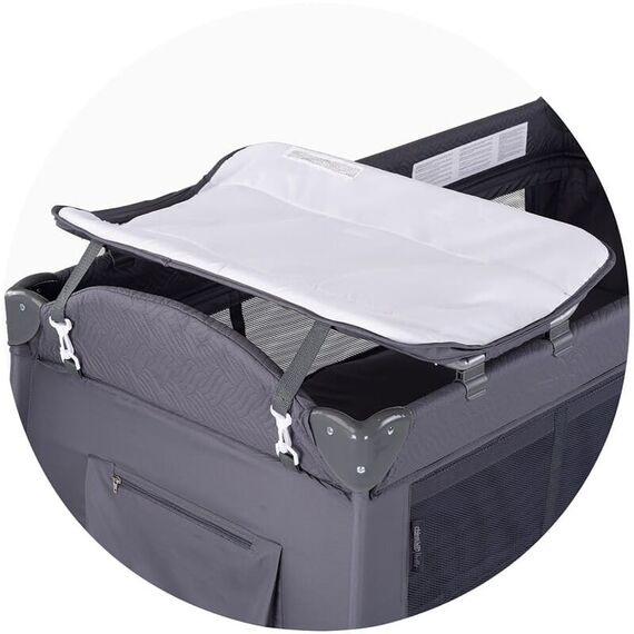 Patut pliabil Chipolino Bella anthracite, Culoare: Gri, Dimensiuni: 120x60 - poza 3 - ExclusivMAG.ro