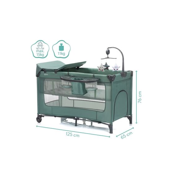 Patut pliabil Capri green Fillikid, Culoare: Verde, Dimensiuni: 120x60 - poza 11 - ExclusivMAG.ro