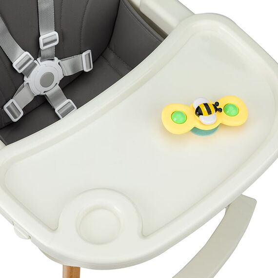 Scaun de masa copii Momi Reki, Piele ecologica, Dark Grey, Culoare: Gri - poza 6 - ExclusivMAG.ro