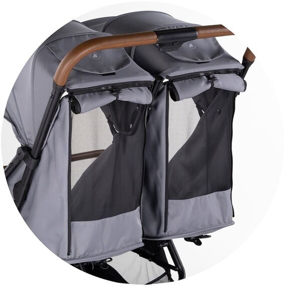 Carucior gemeni Chipolino Twinity cloud, Culoare: Gri, Model: gemeni - poza 8 - ExclusivMAG.ro