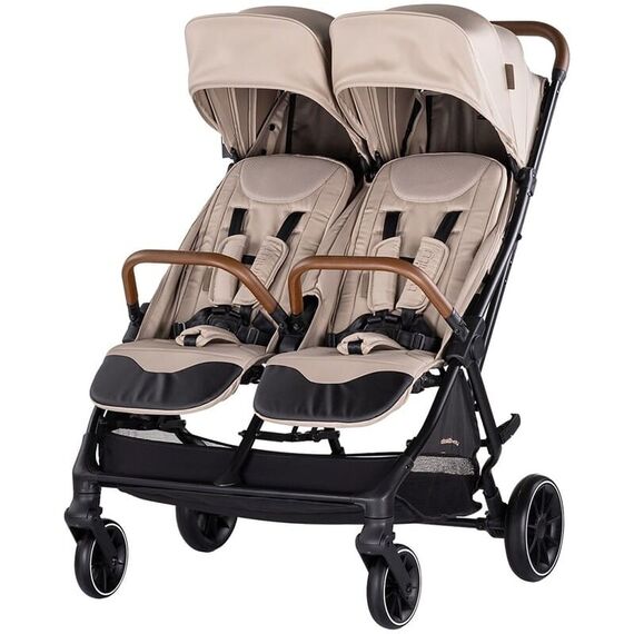 Carucior gemeni Chipolino Twinity tiramisu, Culoare: Crem, Model: gemeni  - ExclusivMAG.ro