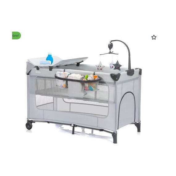 Patut pliabil Capri light grey Fillikid, Culoare: Gri, Dimensiuni: 120x60 - poza 2 - ExclusivMAG.ro