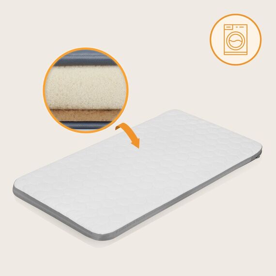 Patut co-sleeper, Lionelo, Aurora, 3 in 1, Cu leganare si setare unghiulara, Pana la 9 kg, 0 luni+, Bej/Gri deschis, Culoare: Gri deschis, Dimensiuni: 80x50 - poza 9 - ExclusivMAG.ro
