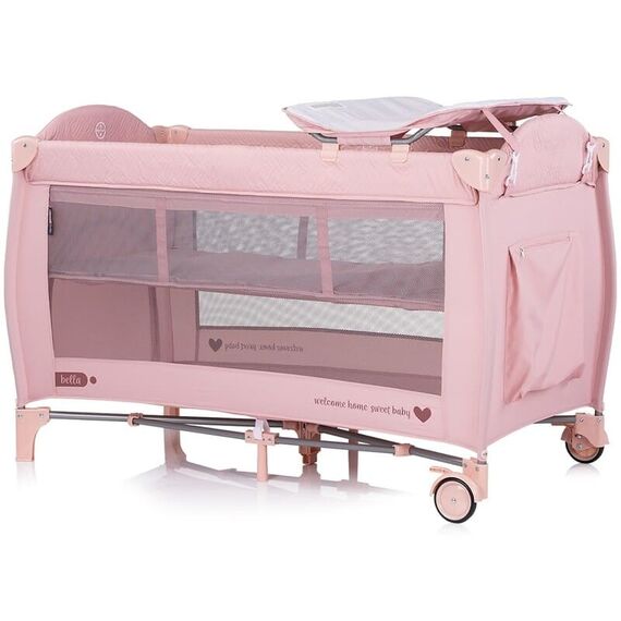 Patut pliabil Chipolino Bella pink marshmallow, Culoare: Roz, Dimensiuni: 120x60 - poza 2 - ExclusivMAG.ro