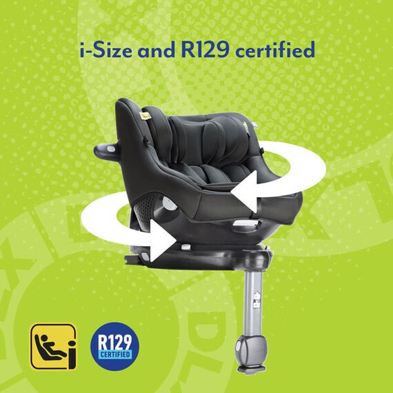 Graco - Scaun auto Turn2Me 360° DLX Midnight, 40-105 cm, certificata R129 si testat ADAC, Culoare: Negru, Grupa: 0-18kg (0 luni - 4 ani) - poza 9 - ExclusivMAG.ro