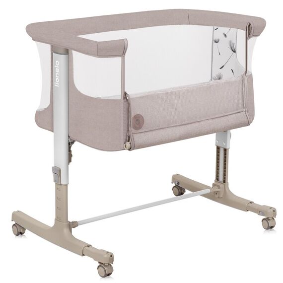 Patut co-sleeper, Lionelo, Aurora, 3 in 1, Cu leganare si setare unghiulara, Pana la 9 kg, 0 luni+, Bej, Culoare: Bej, Dimensiuni: 80x50  - ExclusivMAG.ro