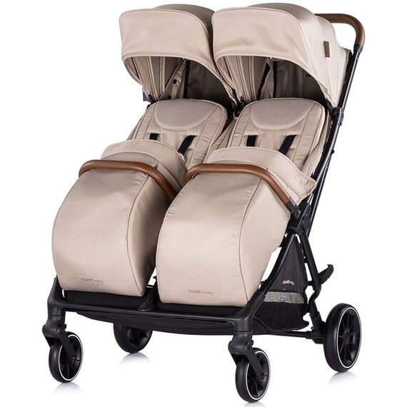 Carucior gemeni Chipolino Twinity tiramisu, Culoare: Crem, Model: gemeni - poza 2 - ExclusivMAG.ro