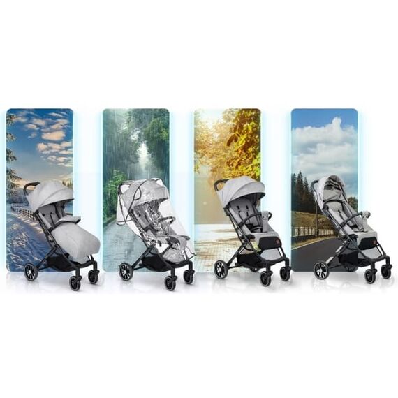 Carucior sport pentru copii, 78 x 33 x 104 cm, Nukido Paseo 716003 - Gri deschis, Culoare: Gri deschis, Model: sport - poza 6 - ExclusivMAG.ro
