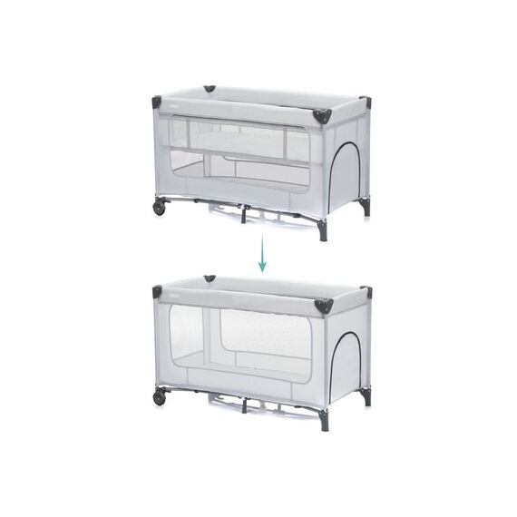 Patut pliabil Capri light grey Fillikid, Culoare: Gri, Dimensiuni: 120x60 - poza 9 - ExclusivMAG.ro