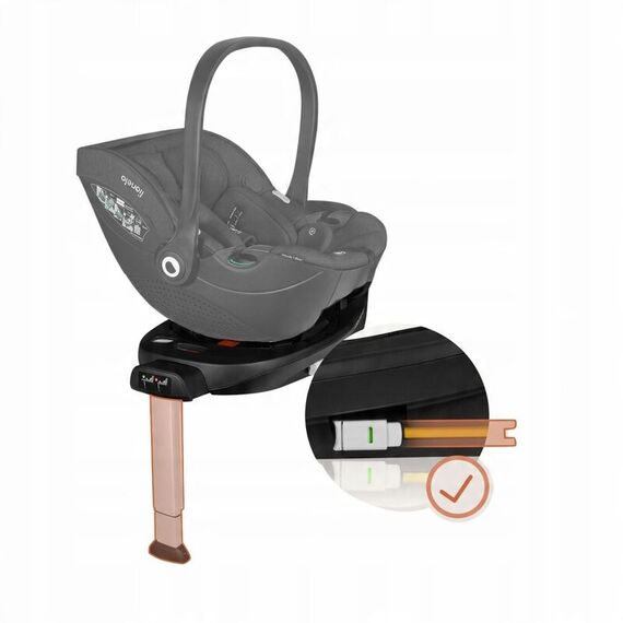 Baza scaun auto i-Size, Lionelo, Moxie, Rotativa 360, Cu isofix si picior stabilizator, Negru - poza 13 - ExclusivMAG.ro