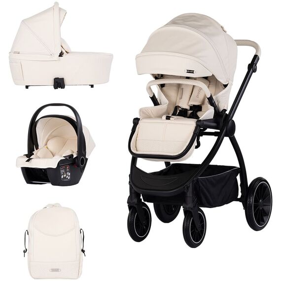 Carucior Chipolino Prestige 3 in 1 cashmere, Culoare: Bej, Model: 3 in 1  - ExclusivMAG.ro