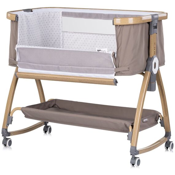 Patut co-sleeper Chipolino Charisma cu laterala culisanta latte wood, Culoare: Crem, Dimensiuni: 80x50 - poza 3 - ExclusivMAG.ro