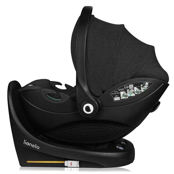 Scoica auto, Lionelo Moxie i-Size, Include baza rotativa 360 cu picior de fixare, 40-87 cm, R129, Negru, Culoare: Negru, Grupa: 0-13kg (0 luni - 12 luni) - poza 8 - ExclusivMAG.ro