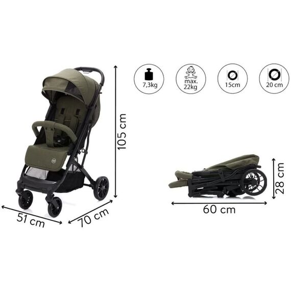 Carucior sport Elite Styler - olive- Fillikid, Culoare: Verde - poza 9 - ExclusivMAG.ro