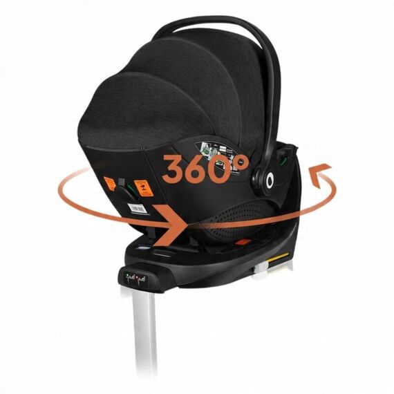 Baza scaun auto i-Size, Lionelo, Moxie, Rotativa 360, Cu isofix si picior stabilizator, Negru - poza 12 - ExclusivMAG.ro