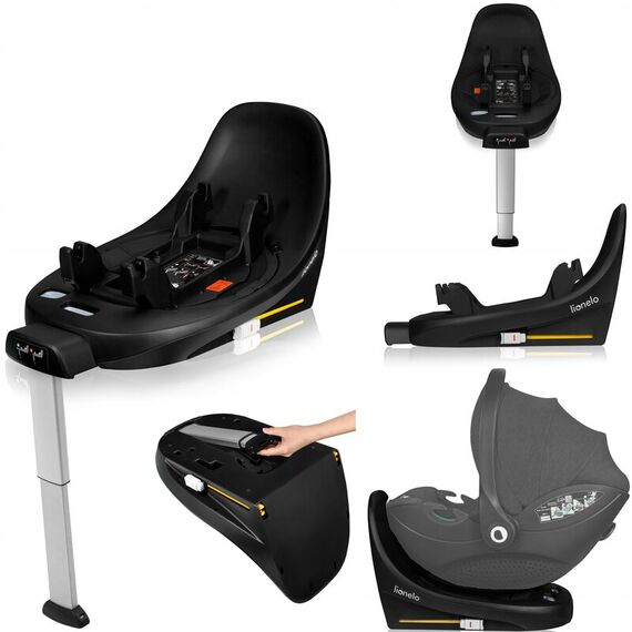 Baza scaun auto i-Size, Lionelo, Moxie, Rotativa 360, Cu isofix si picior stabilizator, Negru - poza 10 - ExclusivMAG.ro