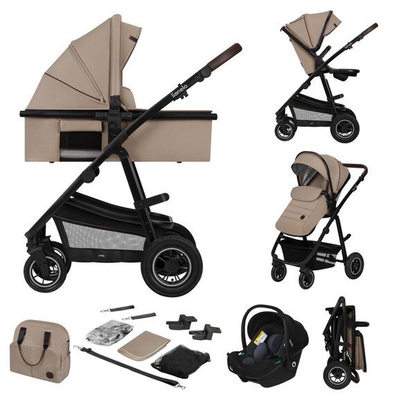 Carucior 3 in 1 Lionelo Amber - Bej, Culoare: Bej, Model: 3 in 1  - ExclusivMAG.ro