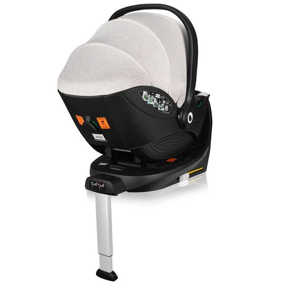 Scoica auto, Lionelo, Moxie, i-Size, Include baza rotativa 360 cu picior de fixare, 40-87 cm, R129, Bej, Culoare: Bej, Grupa: 0-13kg (0 luni - 12 luni) - poza 11 - ExclusivMAG.ro