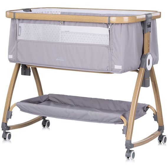 Patut co-sleeper Chipolino Charisma cu laterala culisanta platinum wood, Culoare: Gri, Dimensiuni: 80x50 - poza 2 - ExclusivMAG.ro