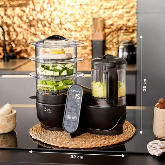 Robot multifunctional 5 in 1 Babymoov Nutribaby (+) XL, Mineral Black - poza 6 - ExclusivMAG.ro