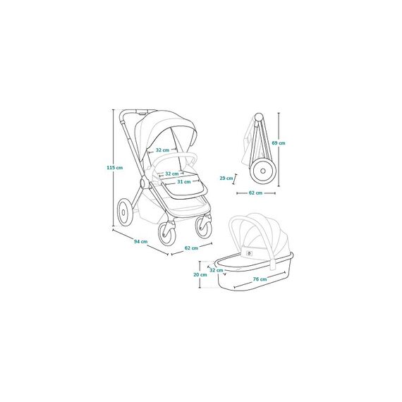Carucior 2 in 1 Lionelo Layla - Gri, Culoare: Gri, Model: 2 in 1 - poza 10 - ExclusivMAG.ro