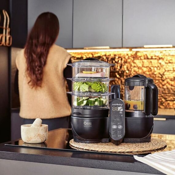 Robot multifunctional 5 in 1 Babymoov Nutribaby (+) XL, Mineral Black - poza 4 - ExclusivMAG.ro