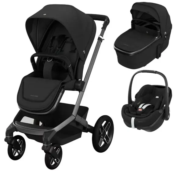 Sistem 3 in 1 Maxi-Cosi FAME Twillic Black, Culoare: Negru, Model: 3 in 1  - ExclusivMAG.ro