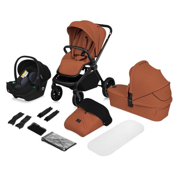 Carucior 3 in 1 Lionelo Mika Plus - Maro, Culoare: Maro, Model: 3 in 1 - poza 2 - ExclusivMAG.ro