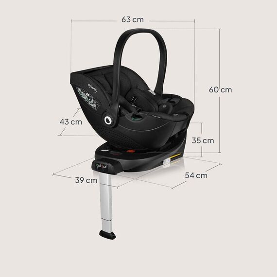 Scoica auto, Lionelo Moxie i-Size, Include baza rotativa 360 cu picior de fixare, 40-87 cm, R129, Negru, Culoare: Negru, Grupa: 0-13kg (0 luni - 12 luni) - poza 12 - ExclusivMAG.ro