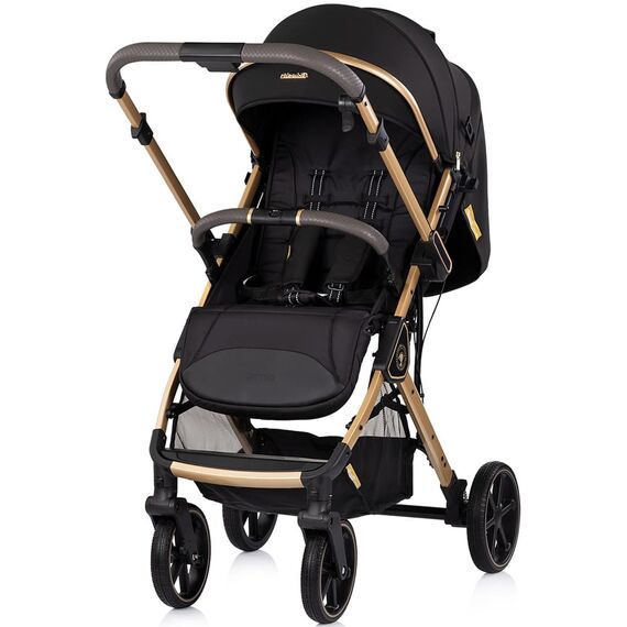 Carucior sport Chipolino Omnia cu maner reversibil noir, Culoare: Negru/Auriu, Model: sport - poza 2 - ExclusivMAG.ro