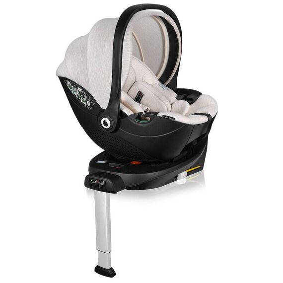 Scoica auto, Lionelo, Moxie, i-Size, Include baza rotativa 360 cu picior de fixare, 40-87 cm, R129, Bej, Culoare: Bej, Grupa: 0-13kg (0 luni - 12 luni) - poza 12 - ExclusivMAG.ro